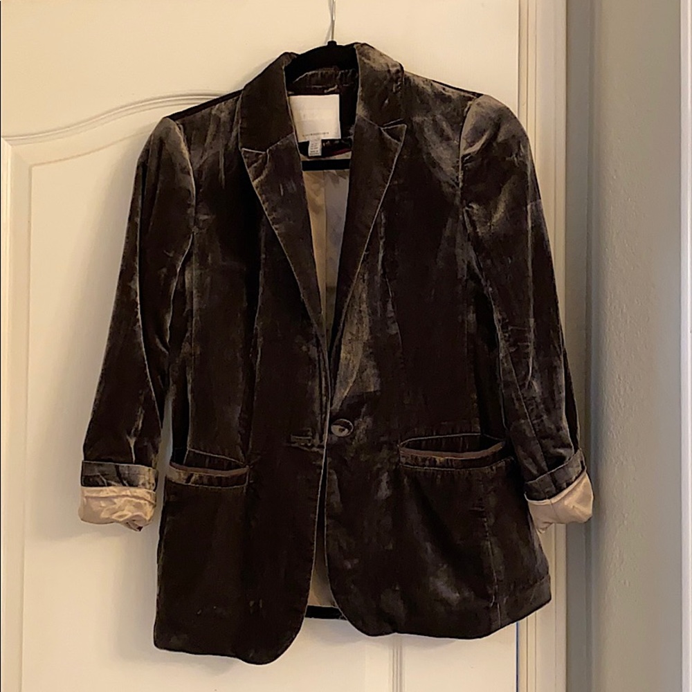 Anthropologie Ett:twa velvet blazer in size 2P
